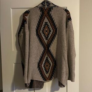 Geometric Patterned Beige Sweater